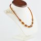 Olive round amber beads necklace
